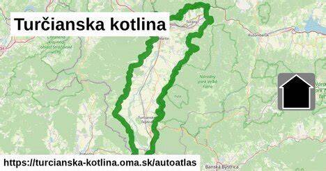 mapa Turčianska kotlina vrtok