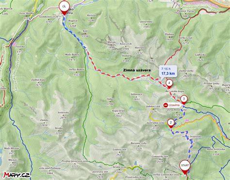 Mapa trasy zo Starého Smokovca po Hrebienok a do Skalnatého plesa