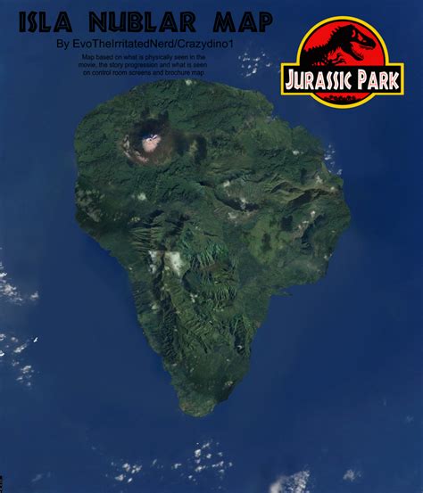 Jurský park - Isla Nublar schematické zobrazenie