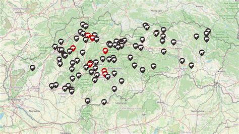 mapa vyhliadkových letov po Slovensku