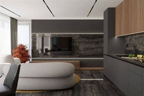 moderný dizajn interiéru 2 izbového apartmánu