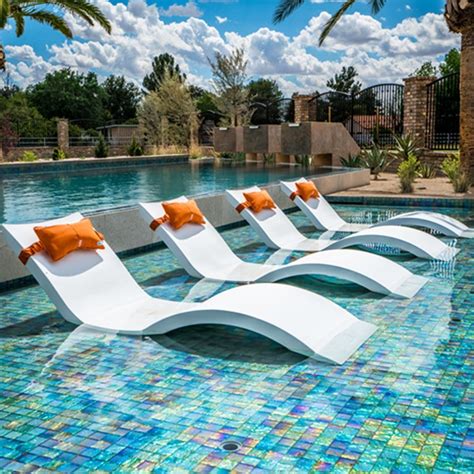 Pool area and sun loungers