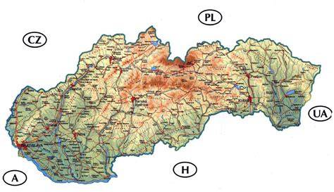 mapa Slovenska s vyznačenými mestami (do 8 slov)