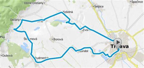 mapa trasy Trnava Cífer a späť