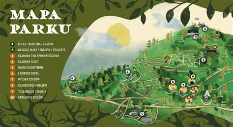mapa parku a hlavné atrakcie