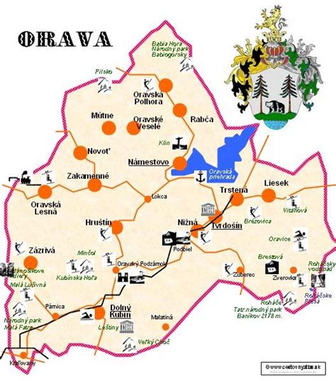 mapa severného okraja Oravy s návrhom