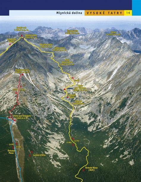 mapa Velickej doliny a plesa