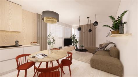 interiér apartmánu s kuchyňou