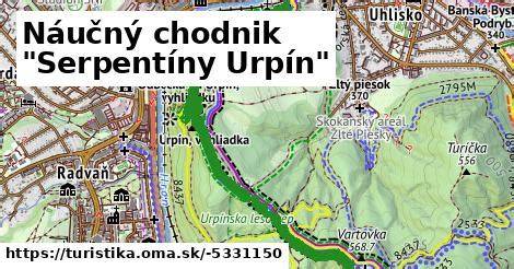 mapa trasy serpentíny Urpín (infografika)