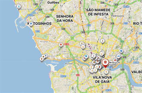 Mapa Porta s obľúbenými miestami a výhľadmi