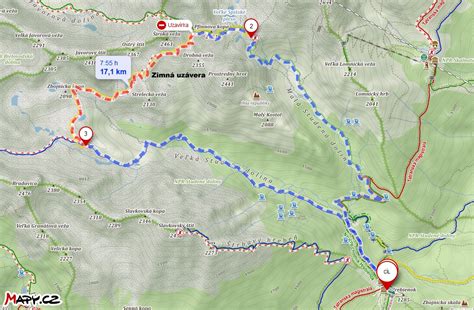 okružná trasa cez Priečne sedlo mapa