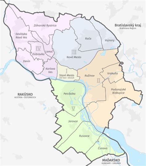 vizuálna mapa polohy a okolia Starého mesta Bratislava