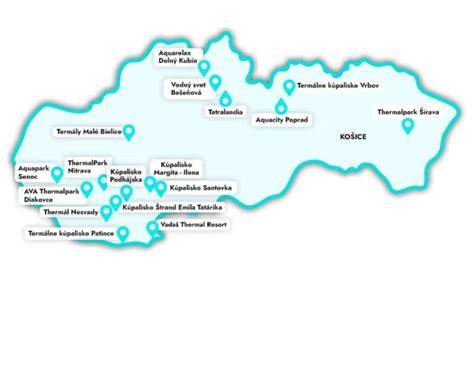 Mapa regionálnych termálnych rezortov