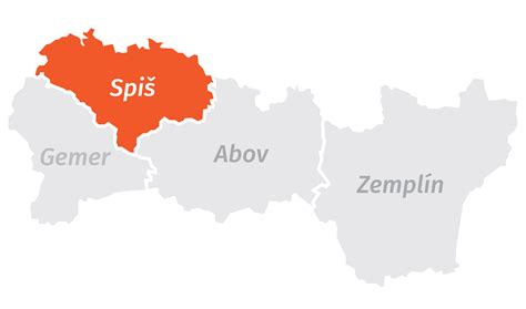 grafika s mapou regiónu Slovenský raj a Spiš