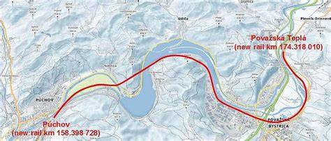 informačný diagram trasy Púchov - Považská Teplá (mapa trasy)