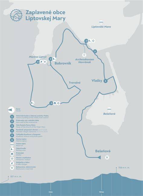 Menšia mapa regiónu Liptova a brehu Liptovskej Mary