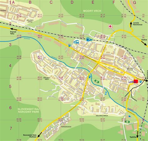 Mapa Spišskej Novej Vsi a okolia