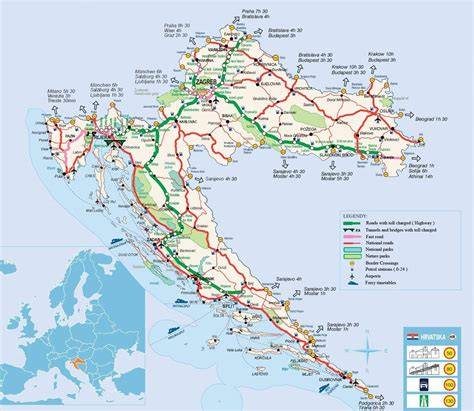 Mapa Chorvátska pre turistov (návod na navigáciu)