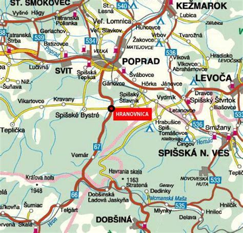 Mapa okolia Oščadnica a okolité atrakcie
