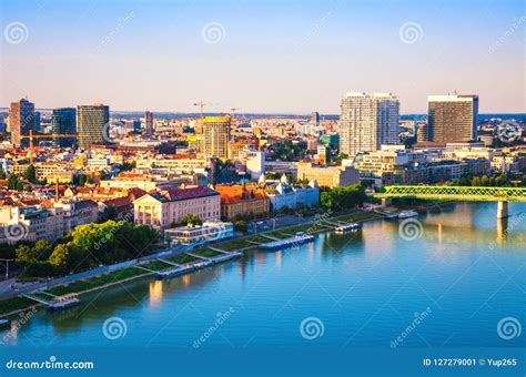 Bratislava city sights and Danube panorama (infographic)