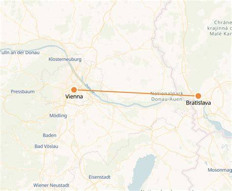 Rail connections Bratislava to Vienna infographic