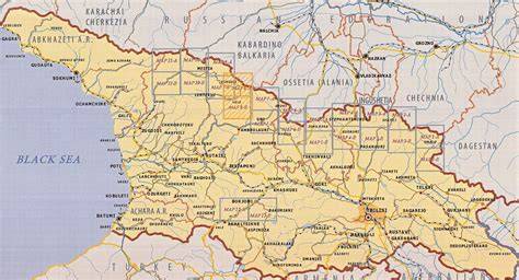 Gruzínsko mapa najnavštevovanejších miest