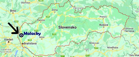 krajina, mapa regiónu Malacky a okolí