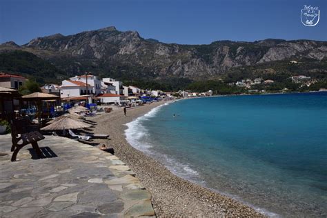 infografika ostrova Samos s trasami výletov