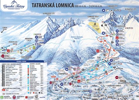 Mapa východoslovenských lyžiarskych stredísk