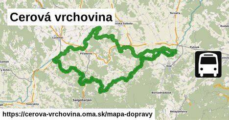 ubytovanie cerova vrchovina infografika mapa