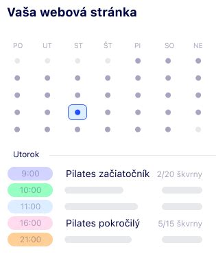 rezervačný kalendár a ceny