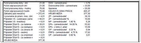 tri hlavné bloky výplatnej pásky (hlavička telo päta)