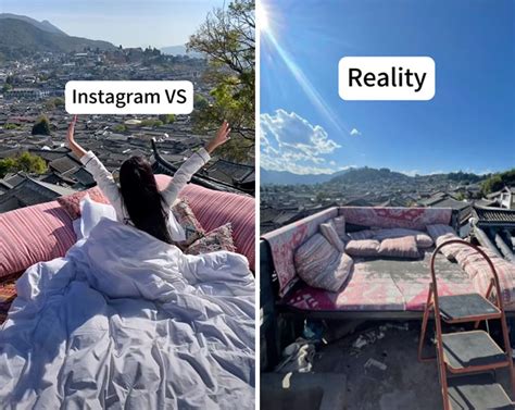 obrazok s fotkami dovolenky a reality vs.: instagram vs realita