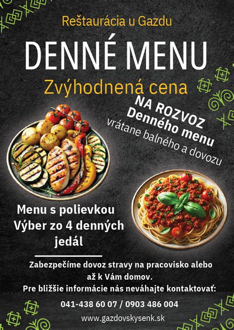 téma obrázka: denný menu a rozvoz