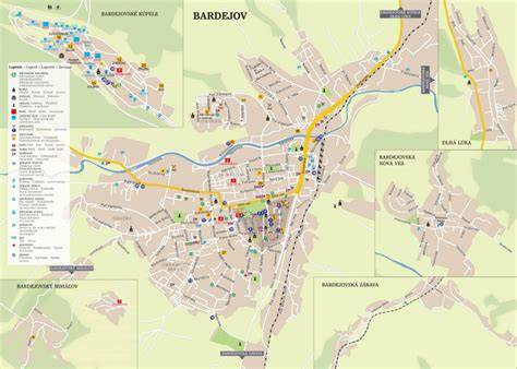 topografická mapa regiónu Bardejov