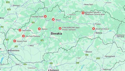 mapa tipov na výlety po Slovensku (infografika)
