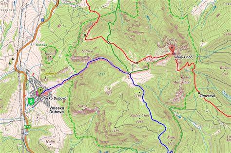 Mapa trasy Choč z Jasenovej (inštruktívna ilustrácia)