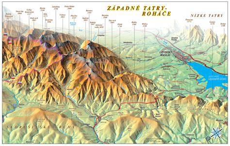 turistická mapa Západné Tatry Roháče infografika